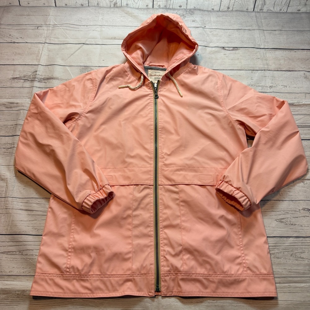 Weatherproof Vintage Hooded Rain Slicke Jacket Pink Women's Size Small‎